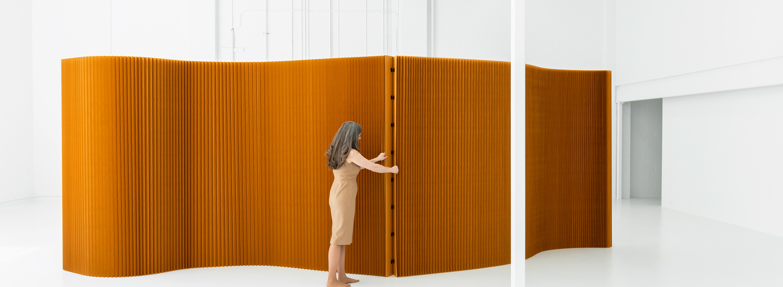 brown paper softwall flexible wall partition