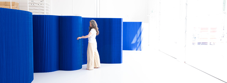 indigo blue paper - folding room dividers