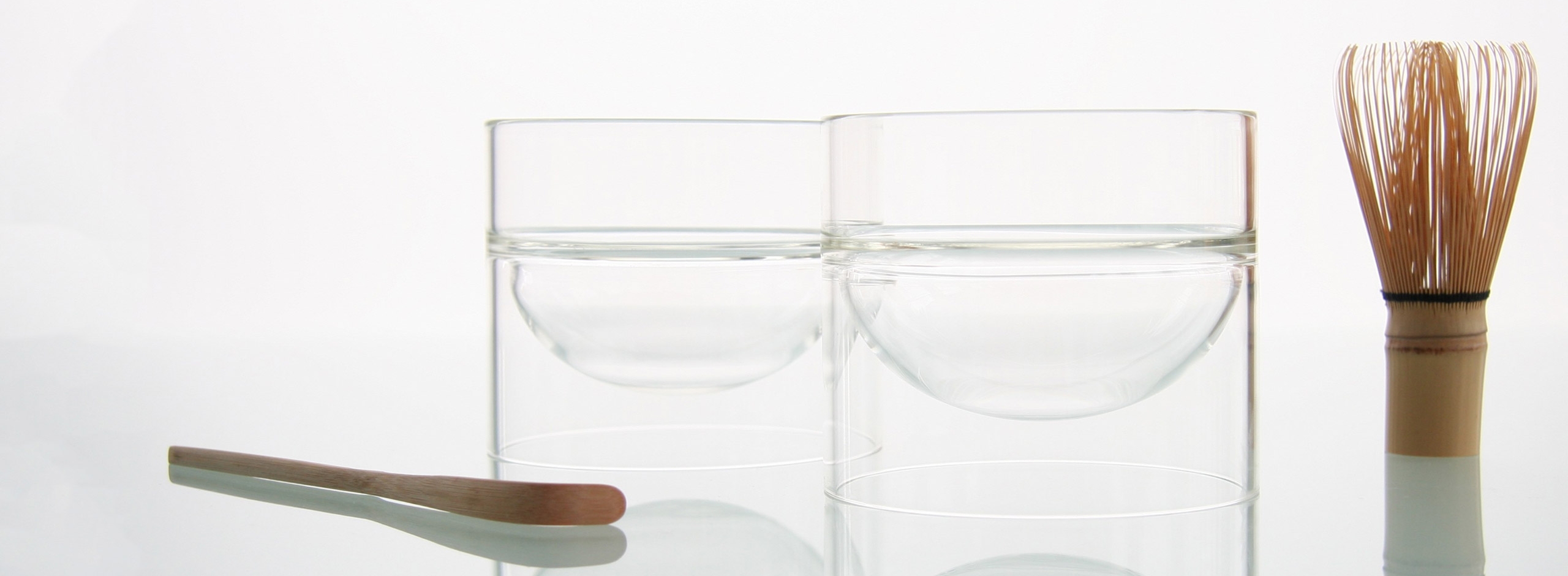 Textured Glass Matcha Bowl with Spout and spoon Unique Water