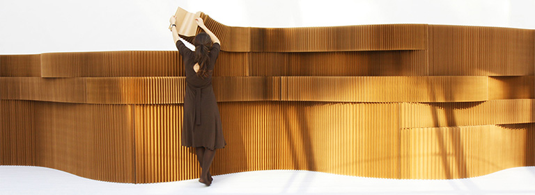 paper architecture built from molo softblock. A folding wall system for flexible interior partitions.