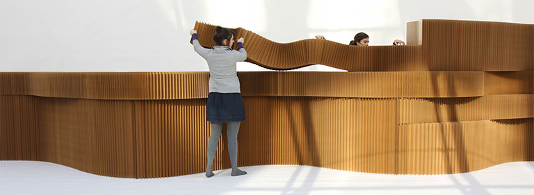 cardboard wall - flexible room divider - acoustic partition - designed by molo