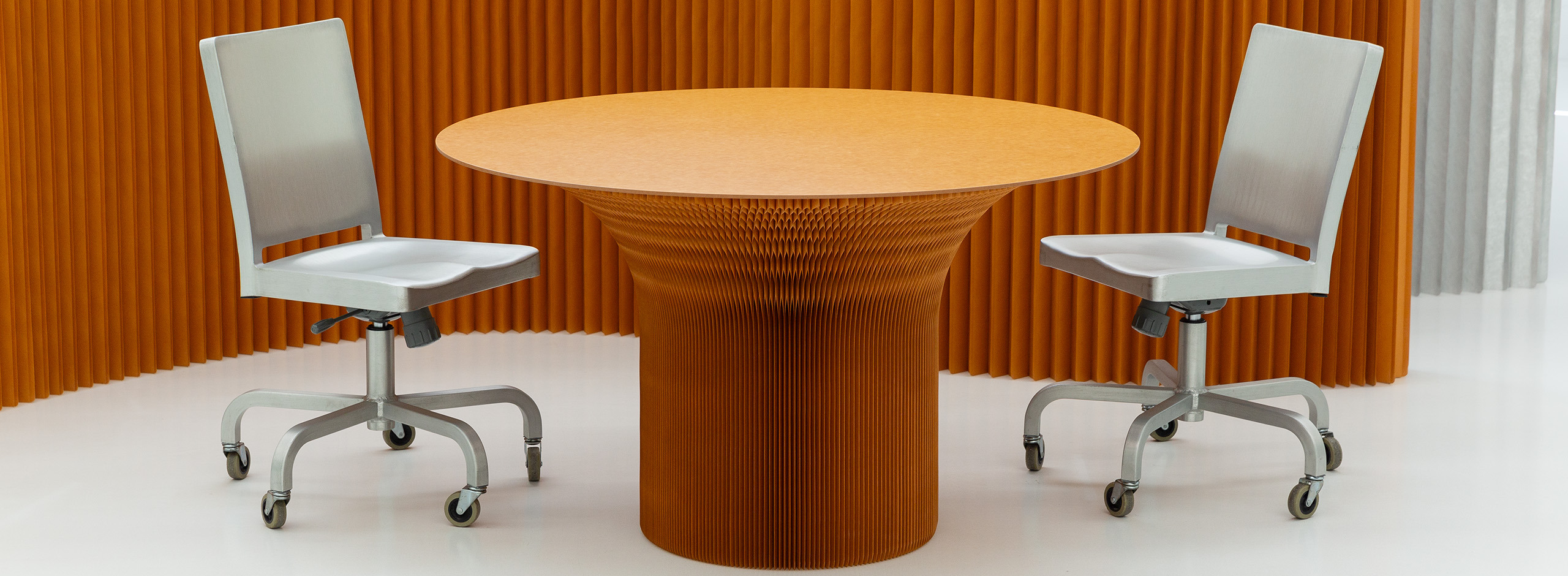 cantilever table PaperStone with Emeco chairs