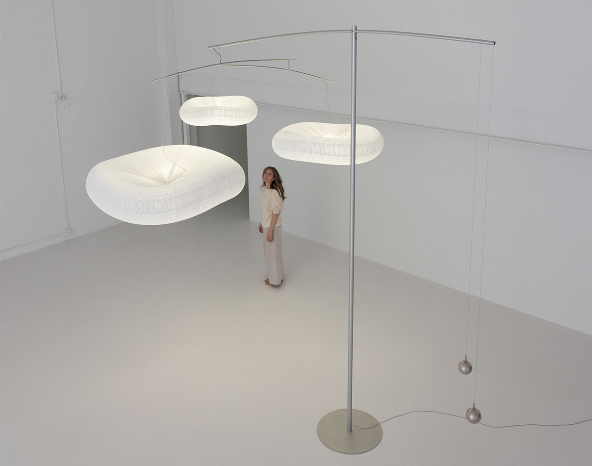 view of cloud mast paper cloud lamp from above.