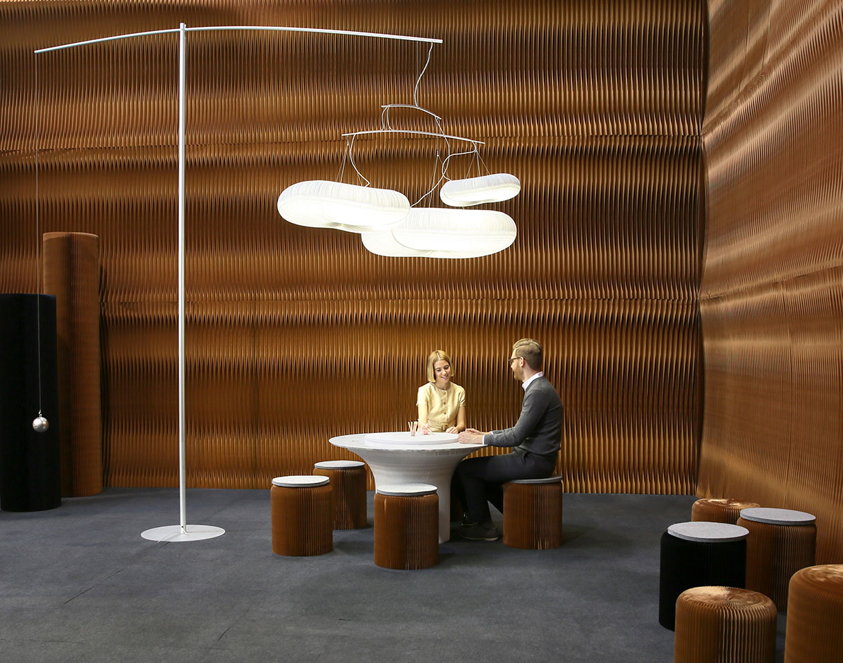 a paper cloud lamp, cloud mast is a freestanding floor lamp belonging to a collection of paper lamps including pendants, and mobiles.