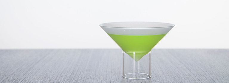 float glassware - barware - fritted martini glasses.