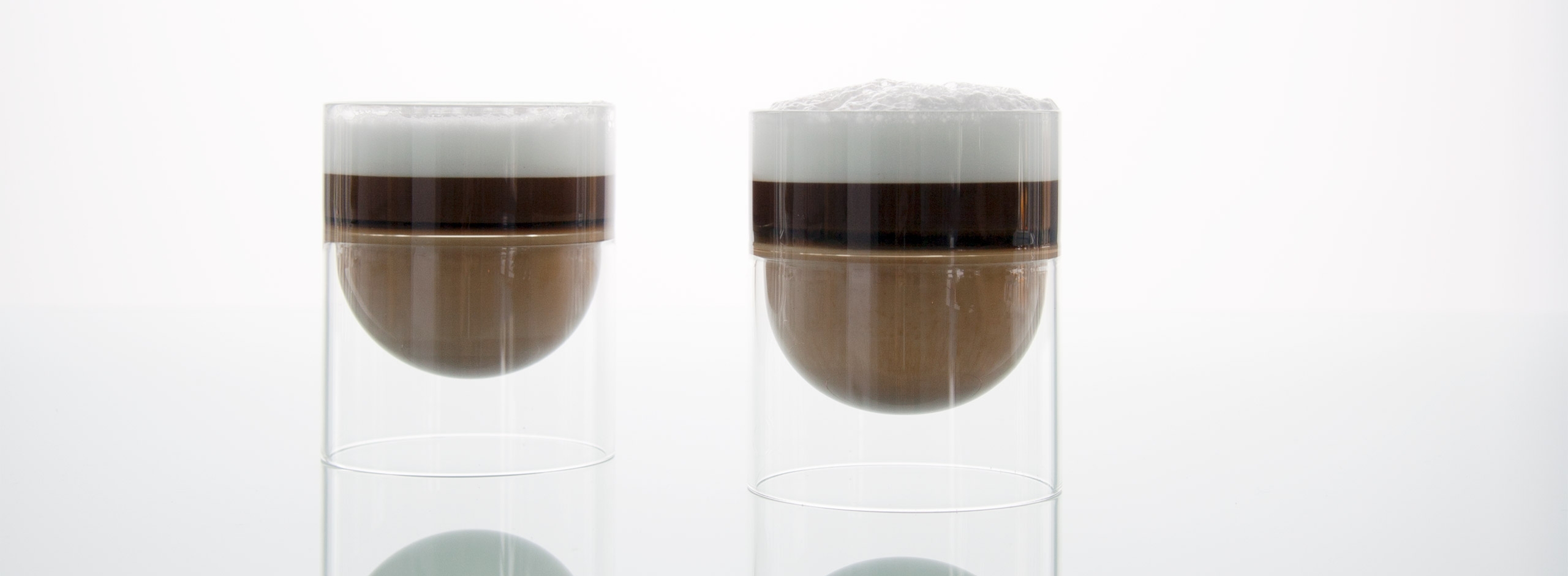 cappuccinos in float wine glasses