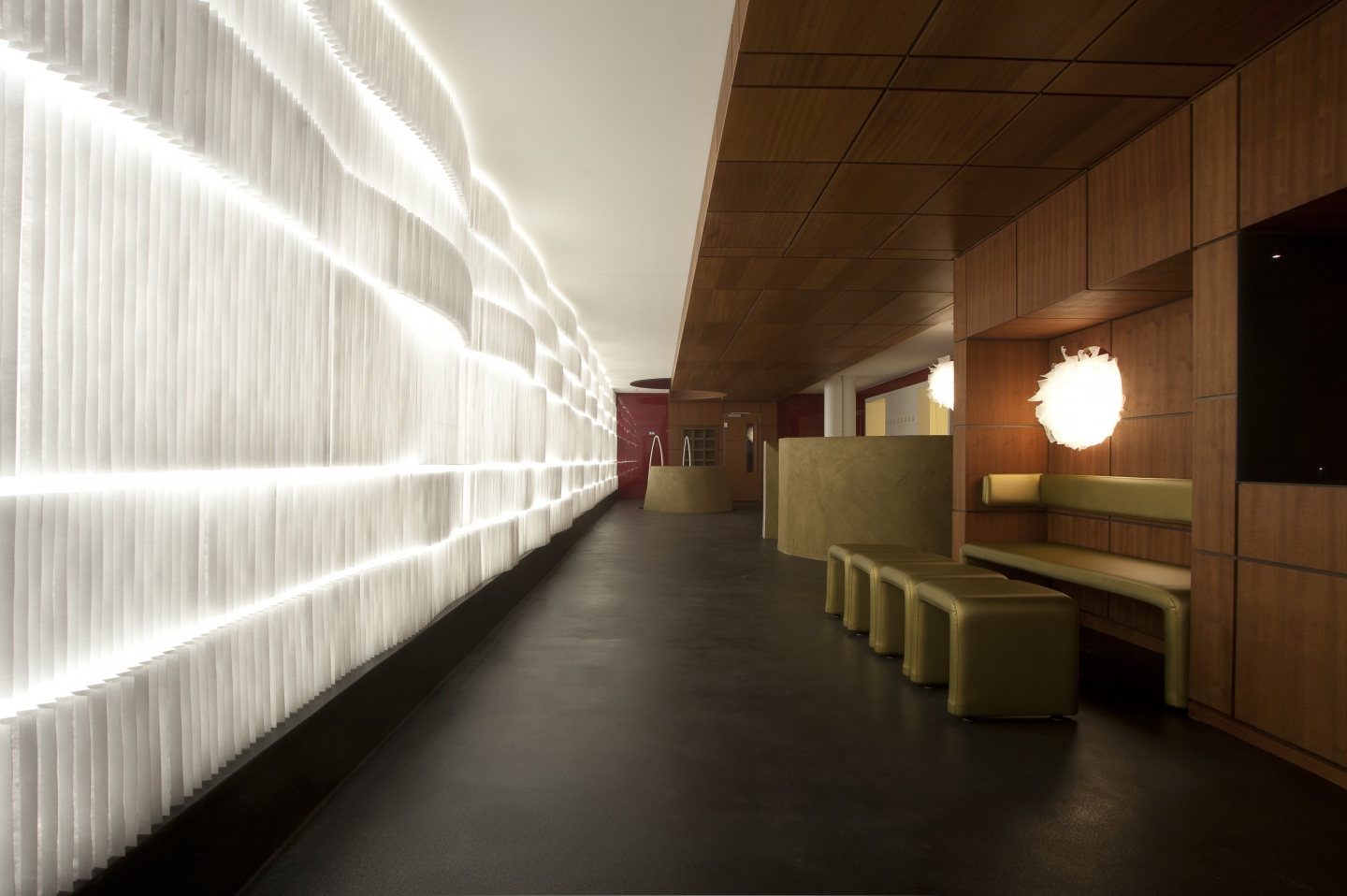 molo white textile softblocks + LED at the Eichstätte Spa in Zug, Switzerland