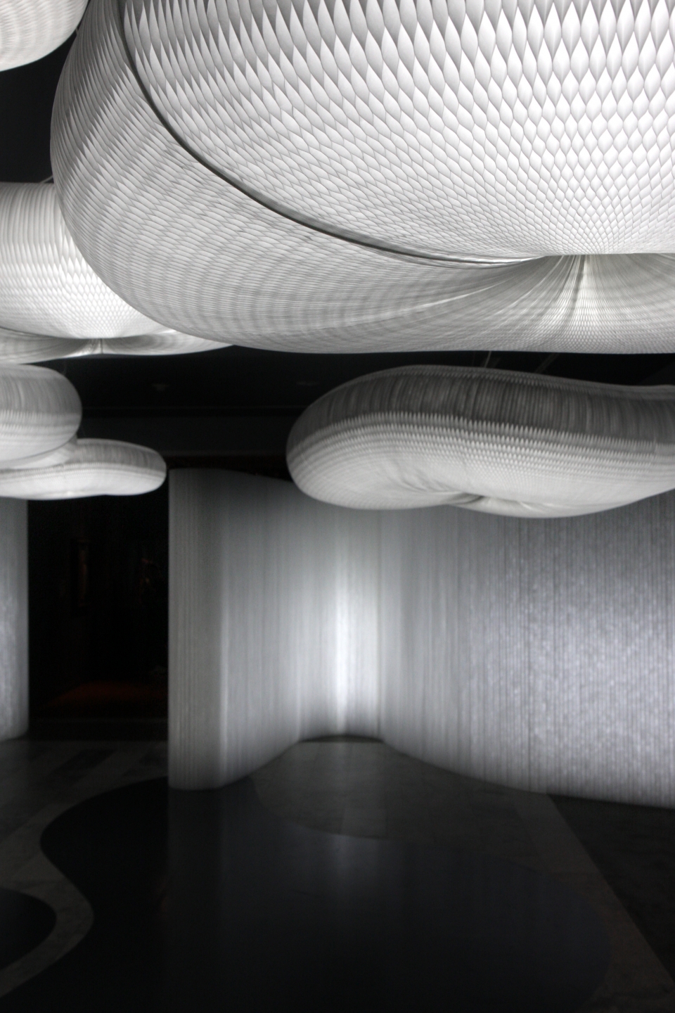 molo white textile softwall + LED and cloud softlight at the surrealist exhibition at the Vancouver Art Gallery