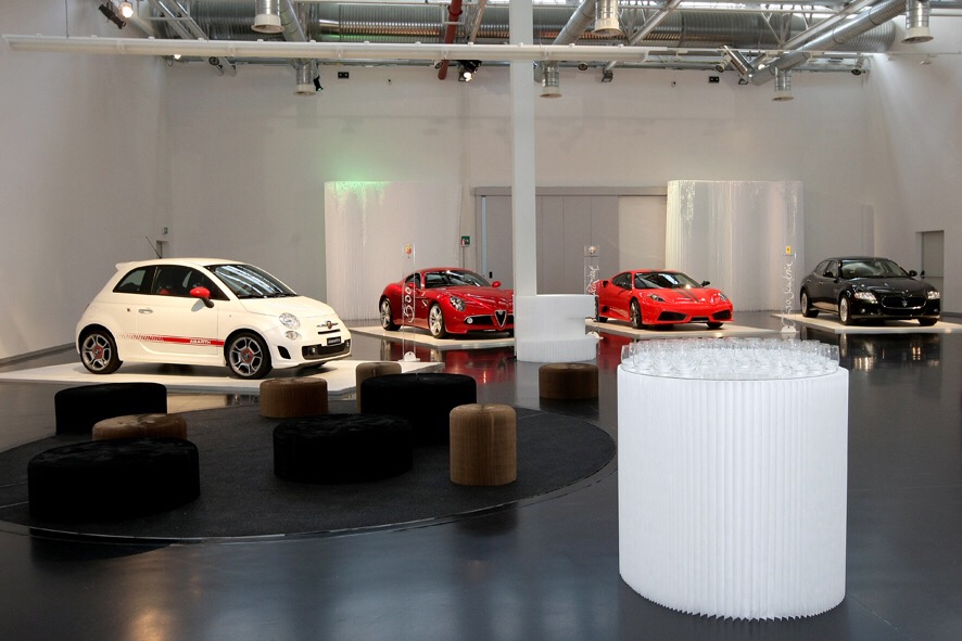 molo white textile softblocks at the Torino World Design Capital Fiat Display · Italy