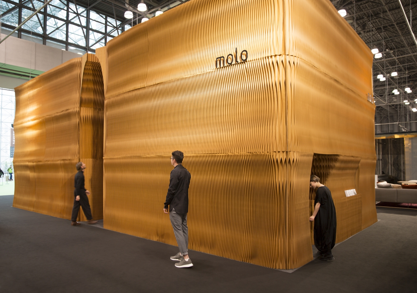 exterior of molo's installation at ICFF 2017 - mobile folding partition walls