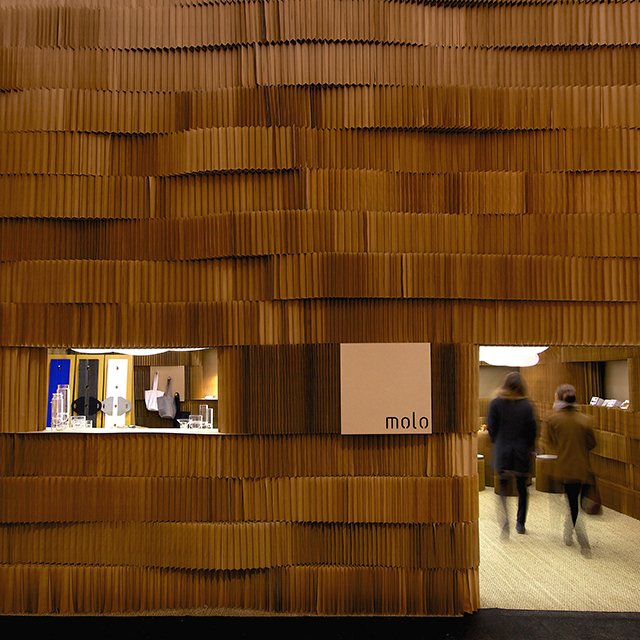 modular wall partition - At Maison & Objet 2013, molo created a massive room from stacked paper softblocks.