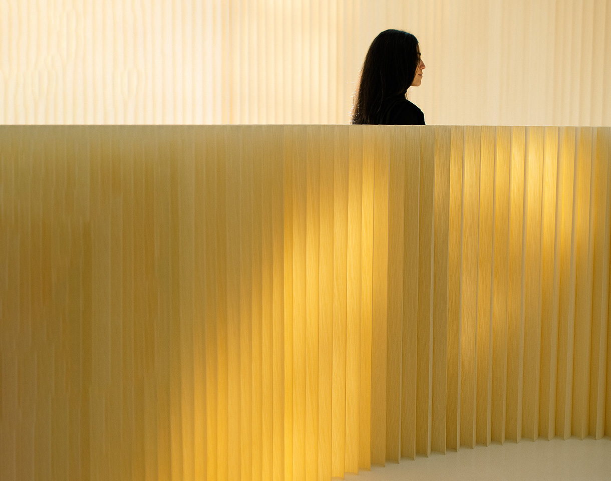translucent wooden room divider - molo